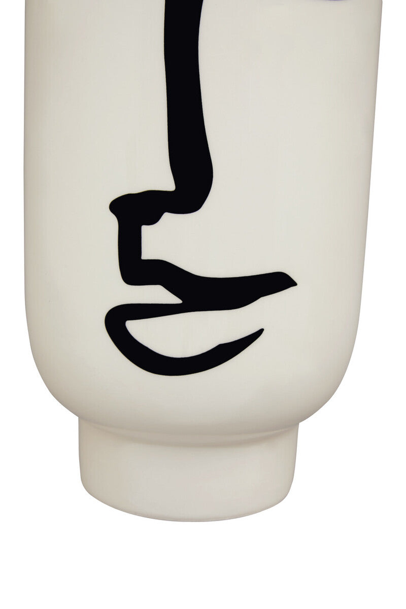 Viso Large Black & White Face Vase