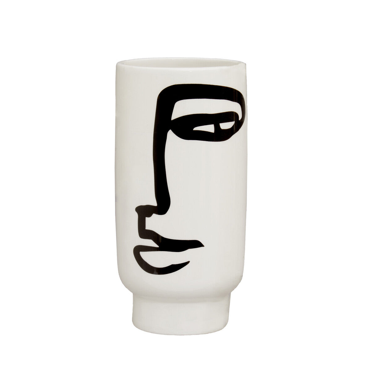 Viso Small Black & White Face Vase