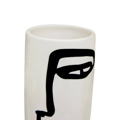 Viso Small Black & White Face Vase
