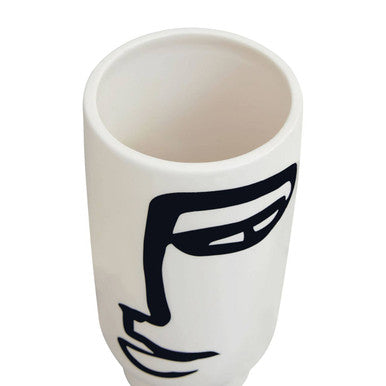 Viso Small Black & White Face Vase