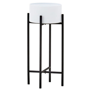 Trosa Small White & Black Floor Standing Planter