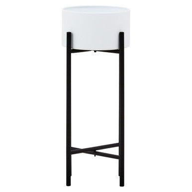 Trosa Small White & Black Floor Standing Planter