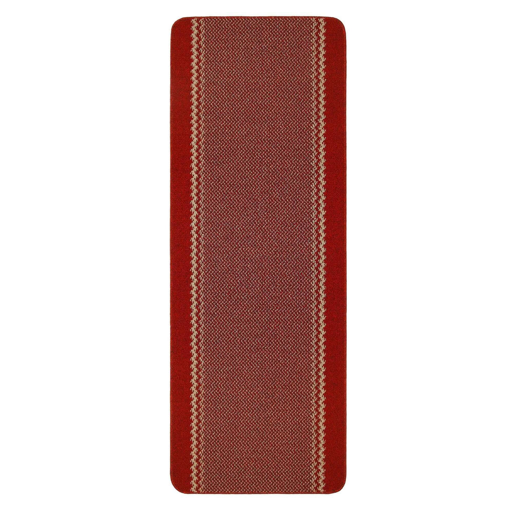 Washable Designer Bordered Red Rug