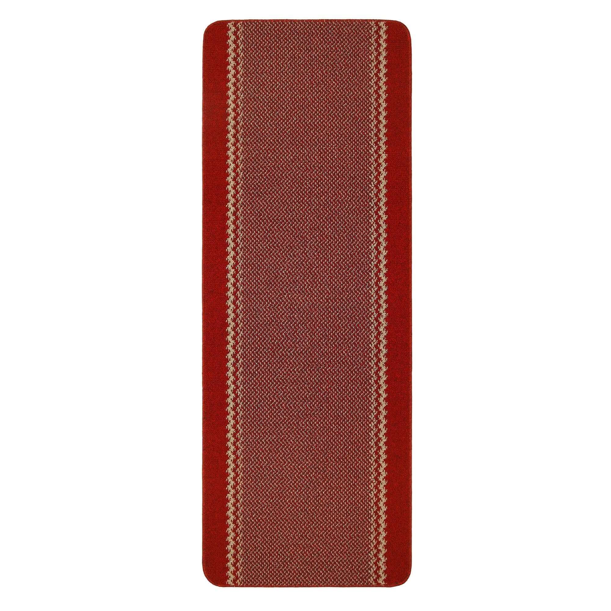 Washable Designer Bordered Red Rug
