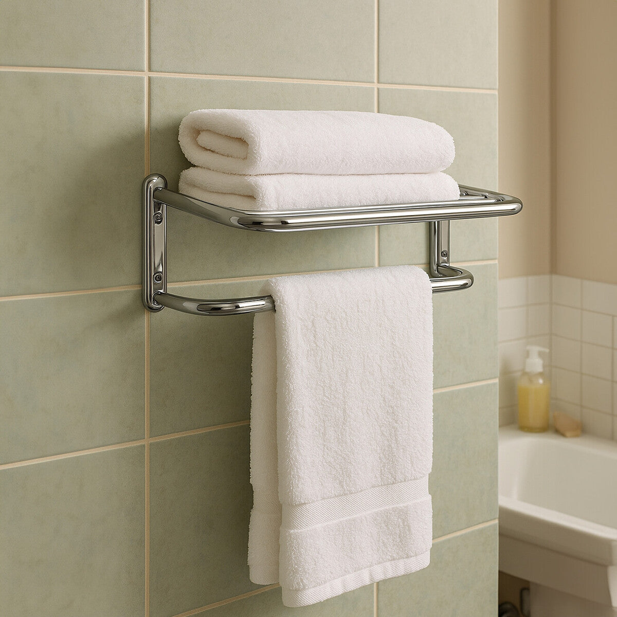 Dara Chrome Wall Mountable Towel Shelf