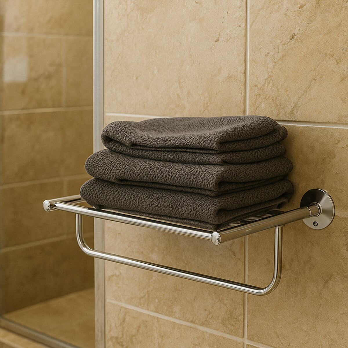 Dara Wall Mountable Chrome Towel Shelf