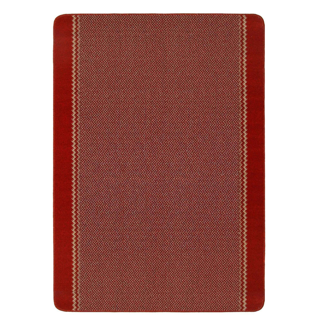 Washable Designer Bordered Red Rug