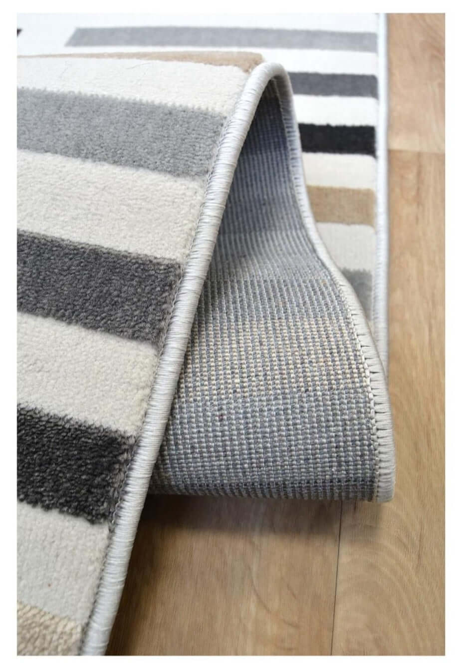 Abstract Multicolour Stripe Polyester Modern Rug