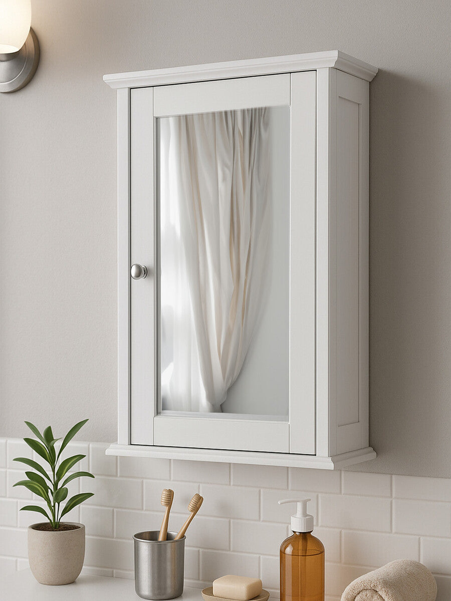 Portland Mirrored Natural Contemporary Cabinet