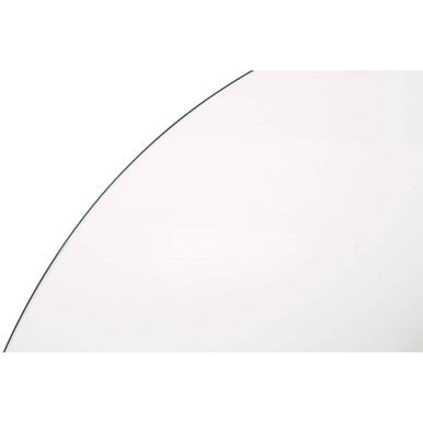 Silver Round Glass Top & Steel Frame Dining Table, Metropolitan