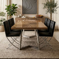 Diamante Black Leather Chair With Stainless Steel Cross Legs