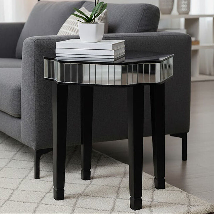 Clavier Black & Mirror Side Table