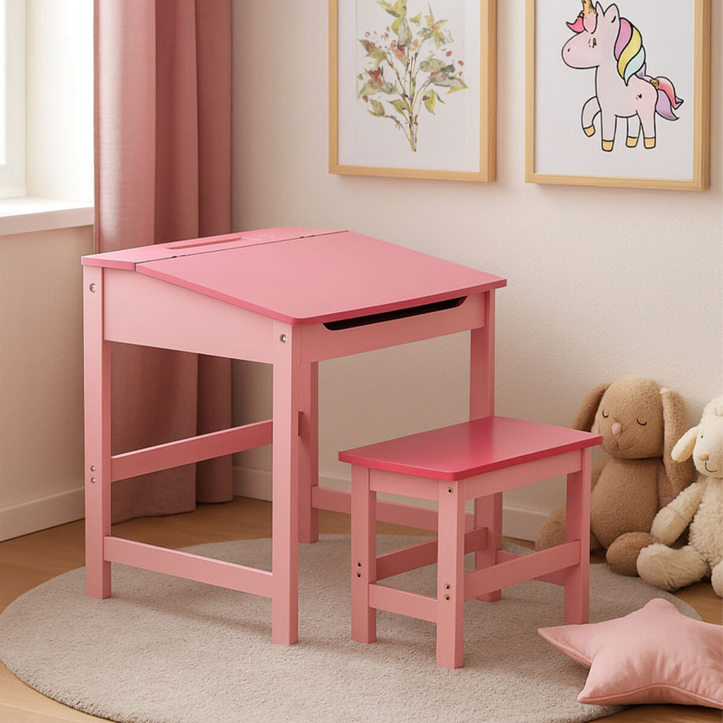 Jordan Childrens Pink Desk & Stool