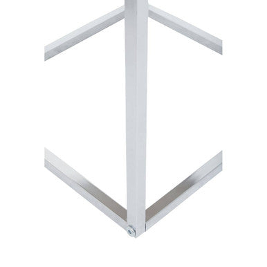 Matte White Top Nest Of 3 Tables With Chrome Frame, Fulton