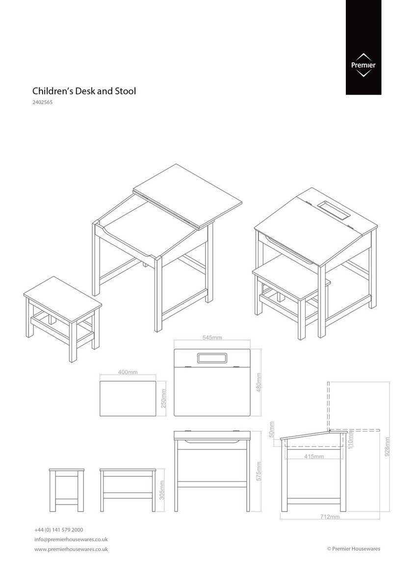 Jordan Childrens Natural Desk & Stool