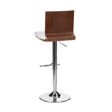 Giles Walnut & White Bar Chair With Square Back