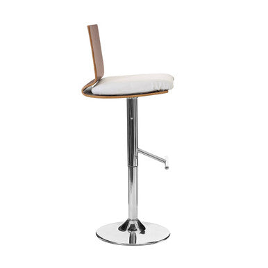 Giles Walnut & White Bar Chair With Square Back