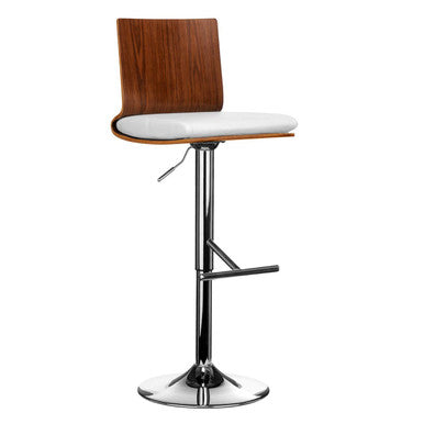 Giles Walnut & White Bar Chair With Square Back