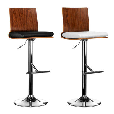 Giles Walnut & White Bar Chair With Square Back