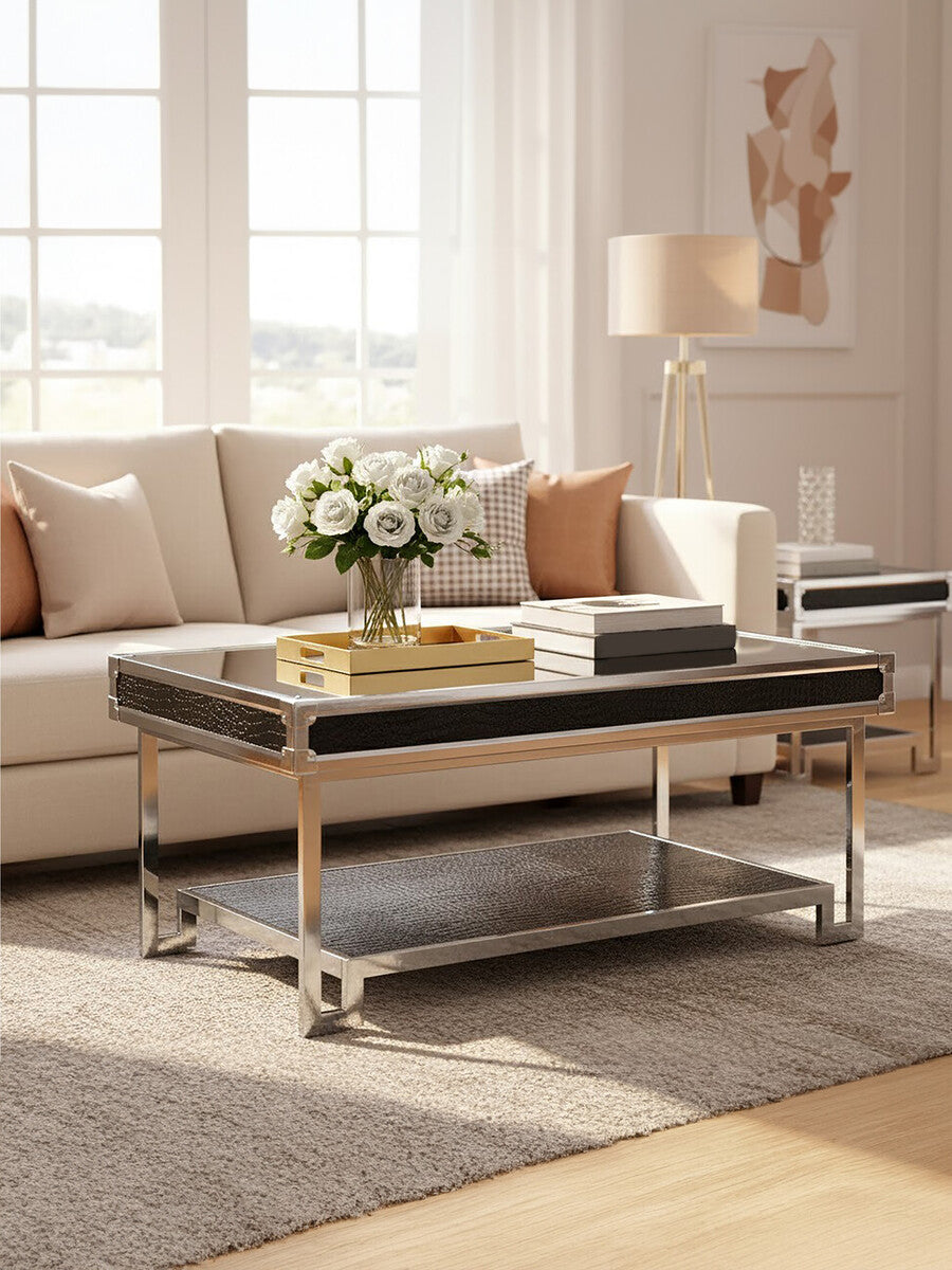 Carla Crocodile Leather Coffee Table