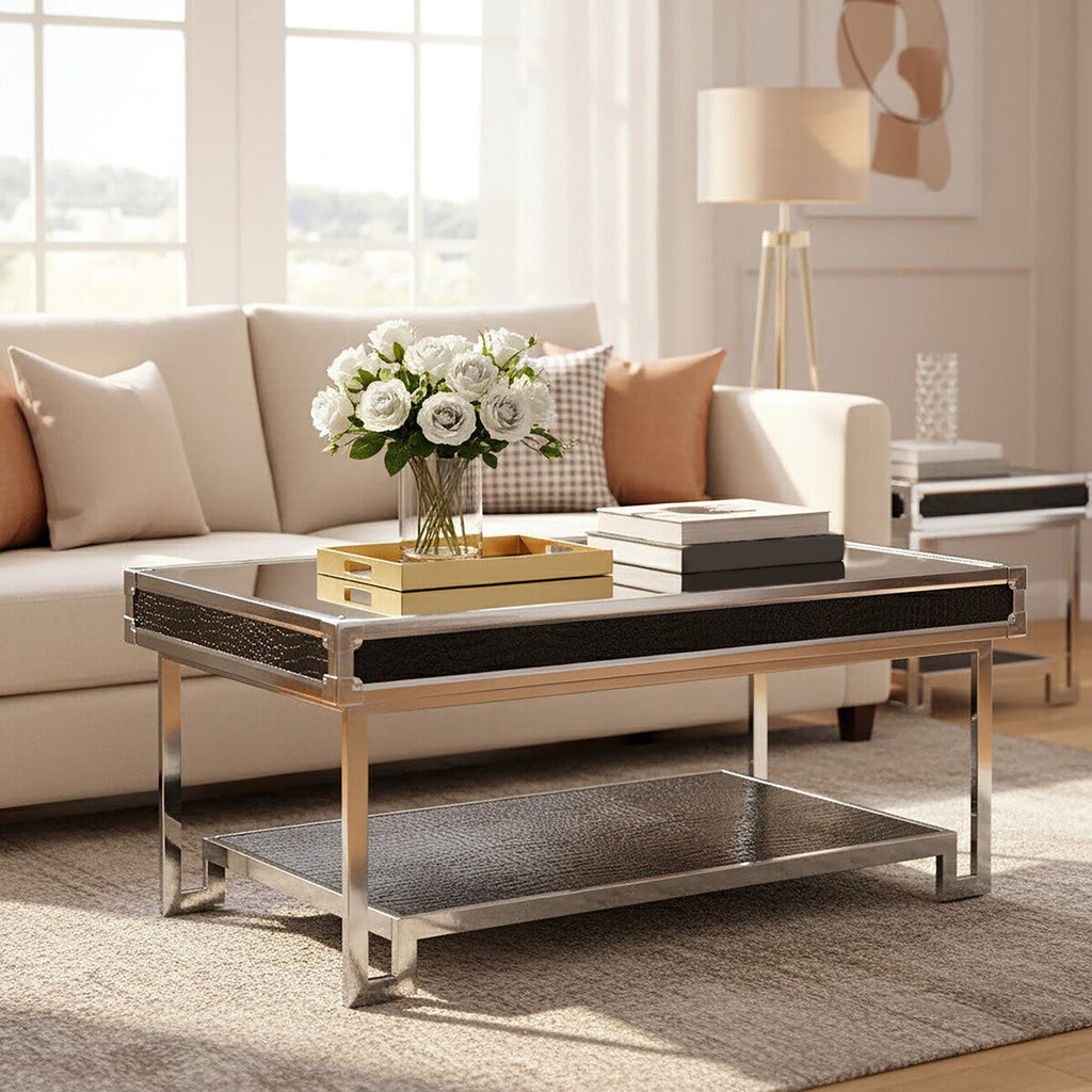 Carla Crocodile Leather Coffee Table