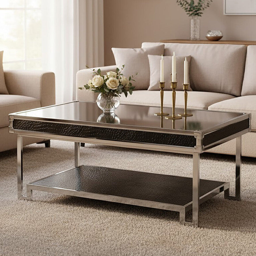 Carla Crocodile Leather Coffee Table