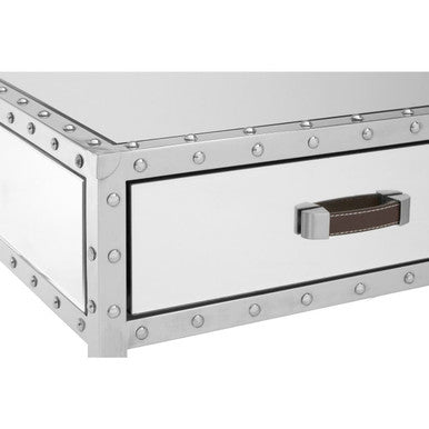 Rivet Glass Industrial Coffee Table