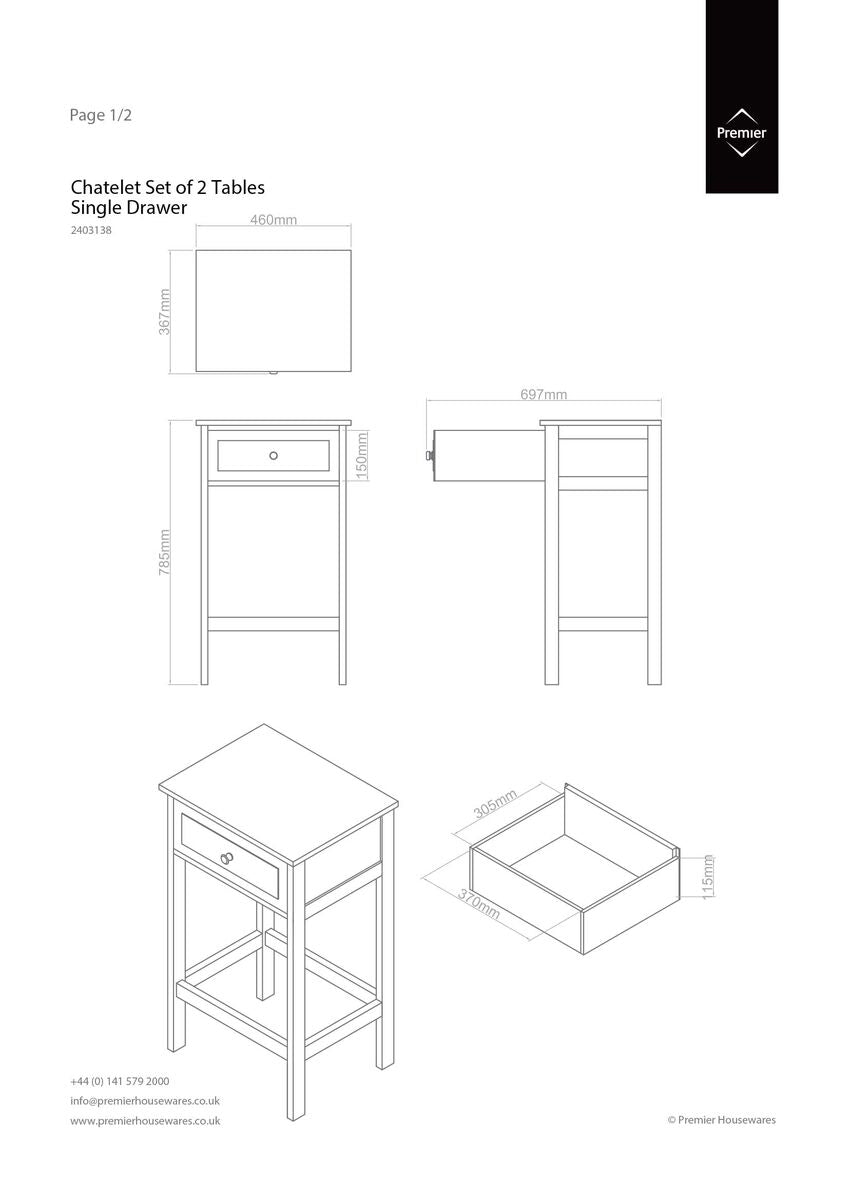 Chatelet Set Of Two Tables In Duck Egg Blue