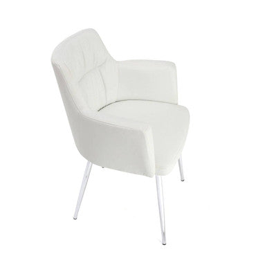 Merrik White Leather Dining Chair