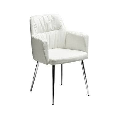 Merrik White Leather Dining Chair