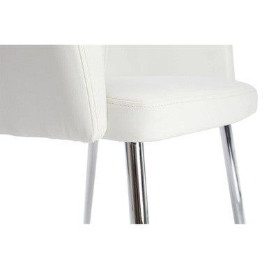 Merrik White Leather Dining Chair