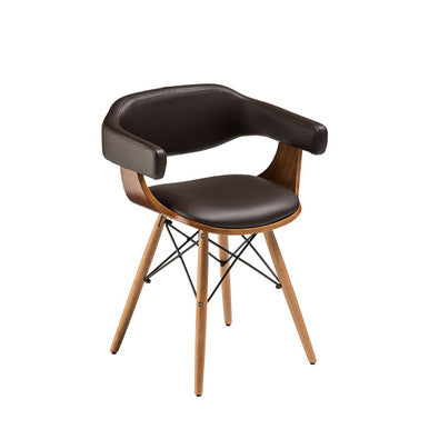 Parkar Brown Leather & Beech Wood Chair