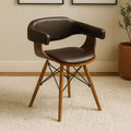 Parkar Brown Leather & Beech Wood Chair