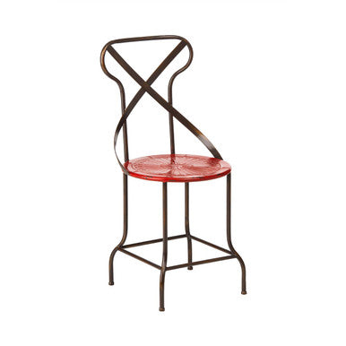 Artisan Red Metal Seat Chair