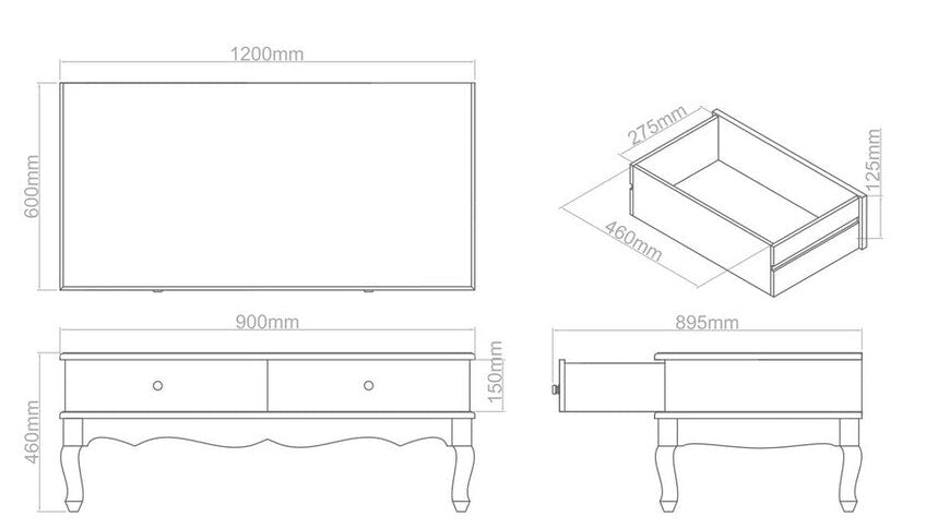Bali White Contemporary Coffee Table