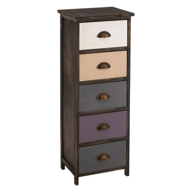 Urban Loft 5 Drawers Chest Pine White Industrial