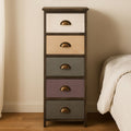 Urban Loft 5 Drawers Chest Pine White Industrial