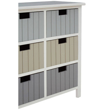 New England White 6 Drawers Chest