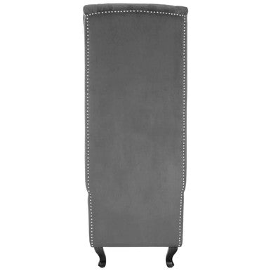 Regents Park Grey Velvet Tall Porter Chair