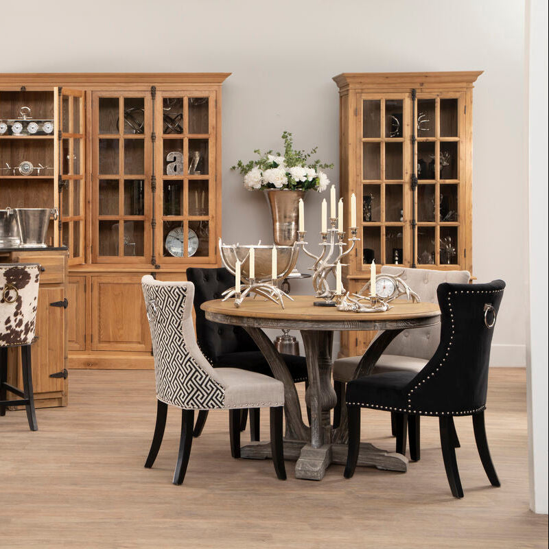 Regents Park Black Cotton Velvet Dining Chair