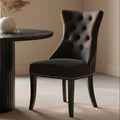 Regents Park Black Cotton Velvet Dining Chair