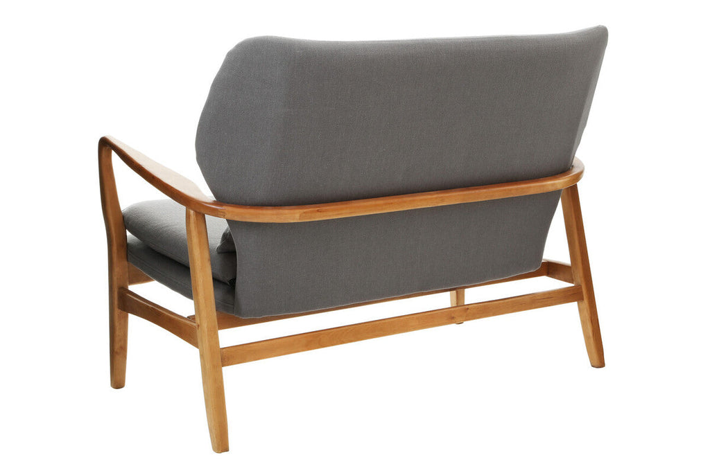 2 Seat Grey Sofa With Birchwood Frame, Stockholm