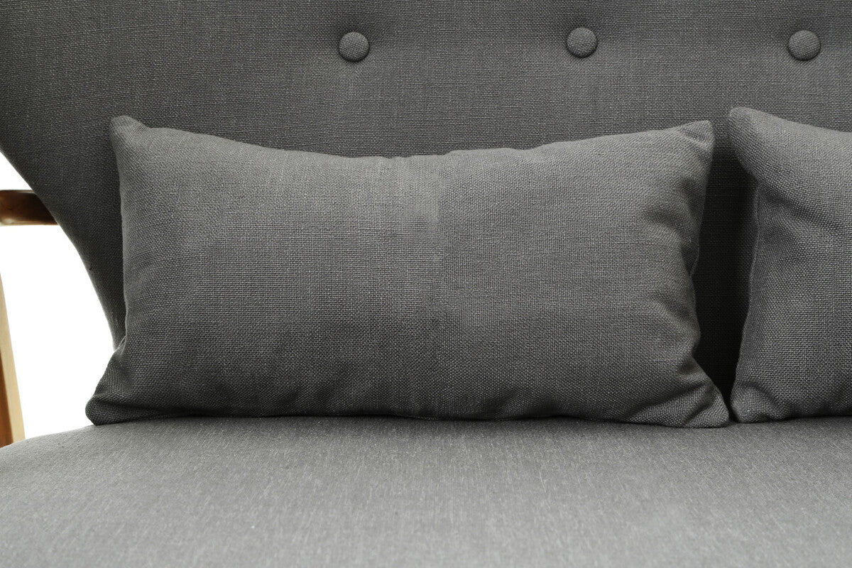2 Seat Grey Sofa With Birchwood Frame, Stockholm