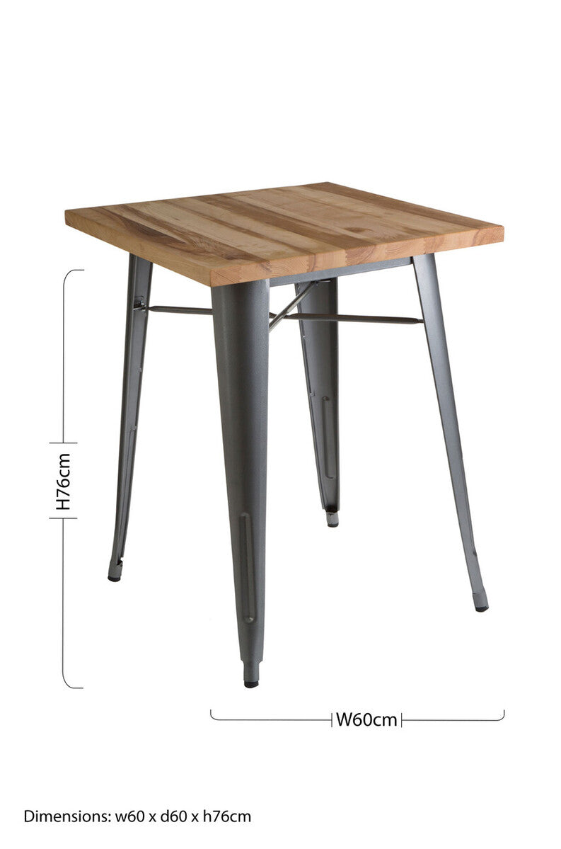 Aldgate Silver Table In Powder Coated Metal & Wood