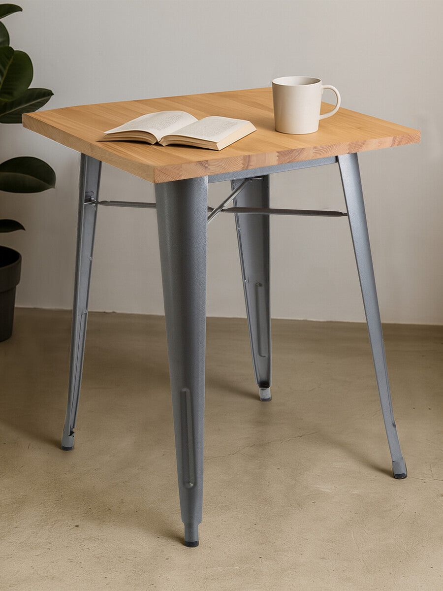 Aldgate Silver Table In Powder Coated Metal & Wood
