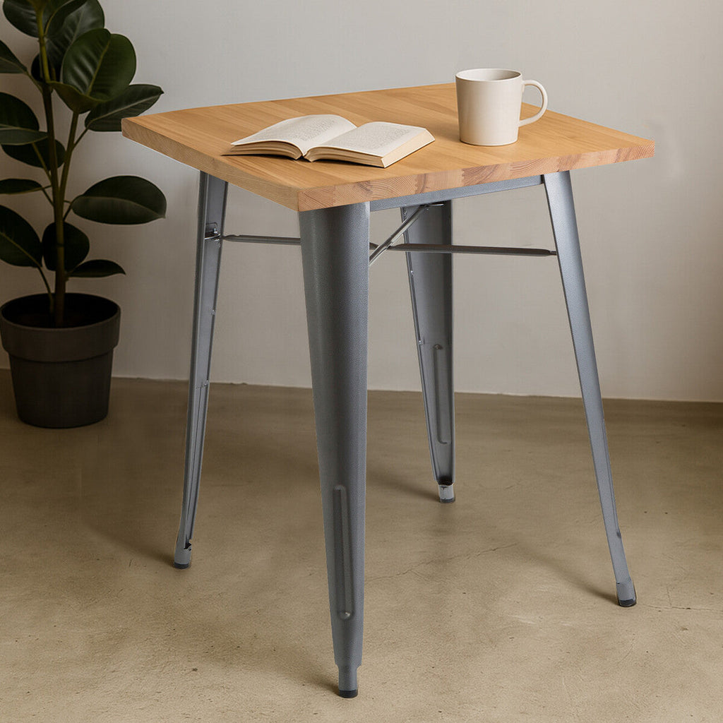 Aldgate Silver Table In Powder Coated Metal & Wood