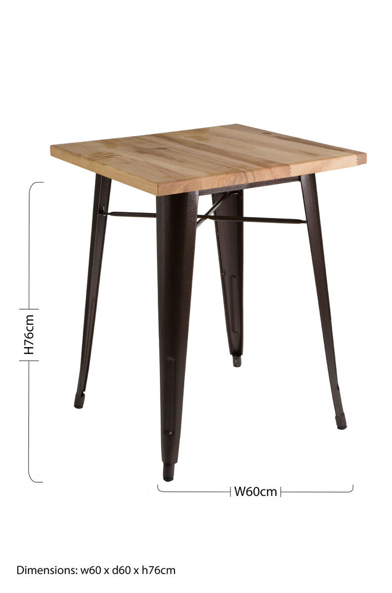 Aldgate Copper Side Table In Powder Coated Metal & Wood