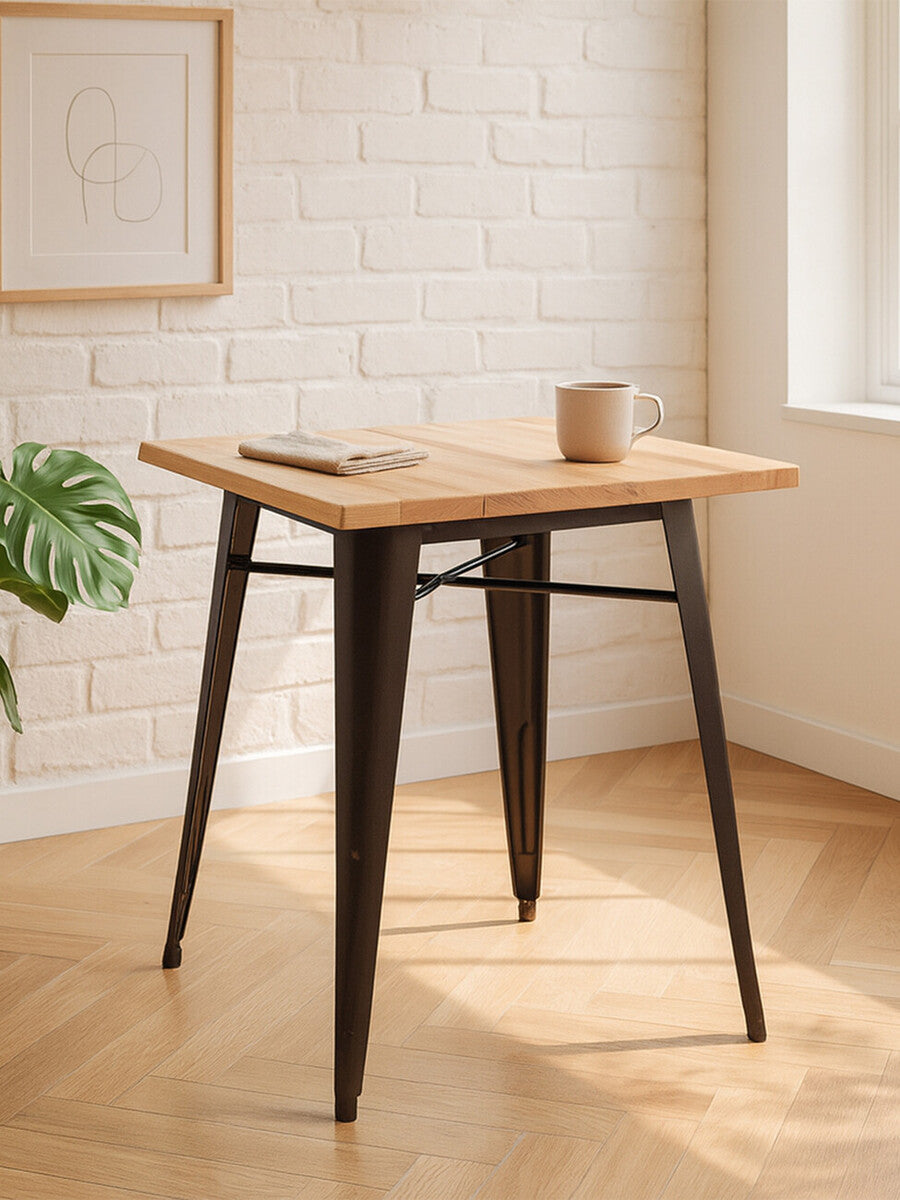 Aldgate Copper Side Table In Powder Coated Metal & Wood