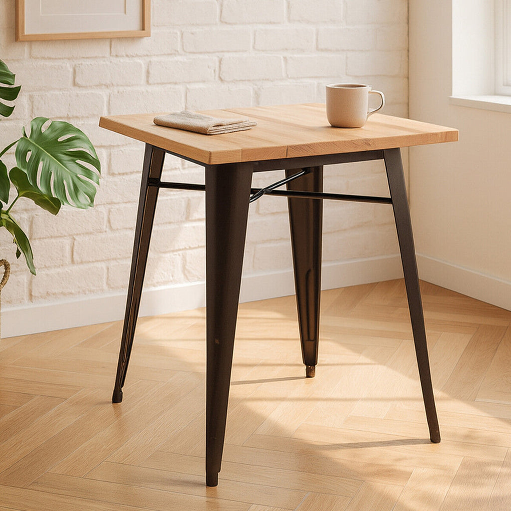 Aldgate Copper Side Table In Powder Coated Metal & Wood