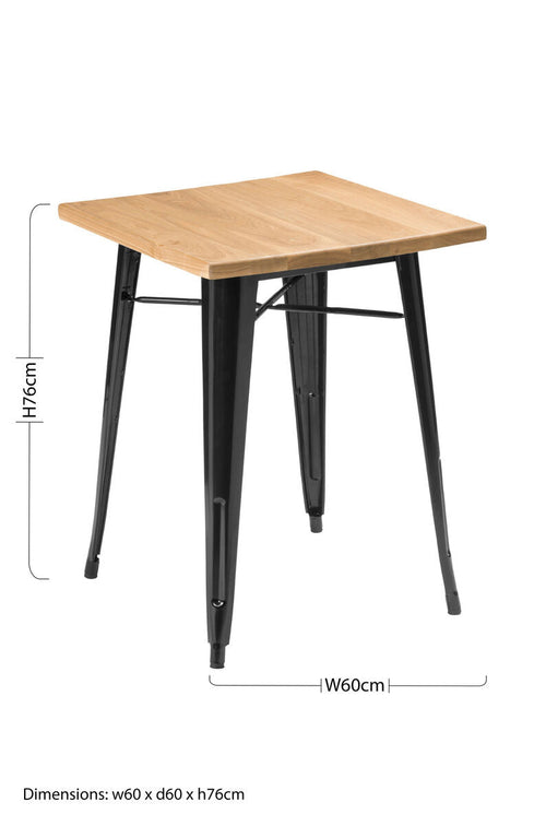 Algate Black Side Table In Powder Coated Metal & Wood